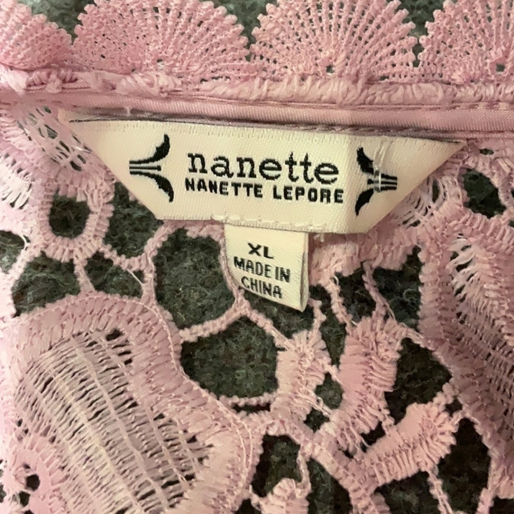 Nanette Lepore NWT XL Romantic Floral Lace Crop Top - Picture 6 of 6